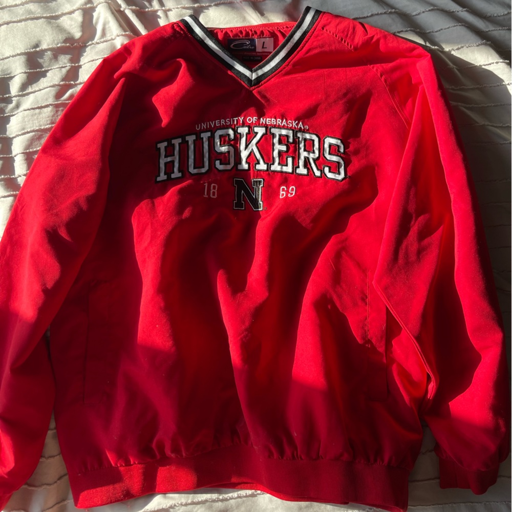 Red Vintage Huskers Windbreaker